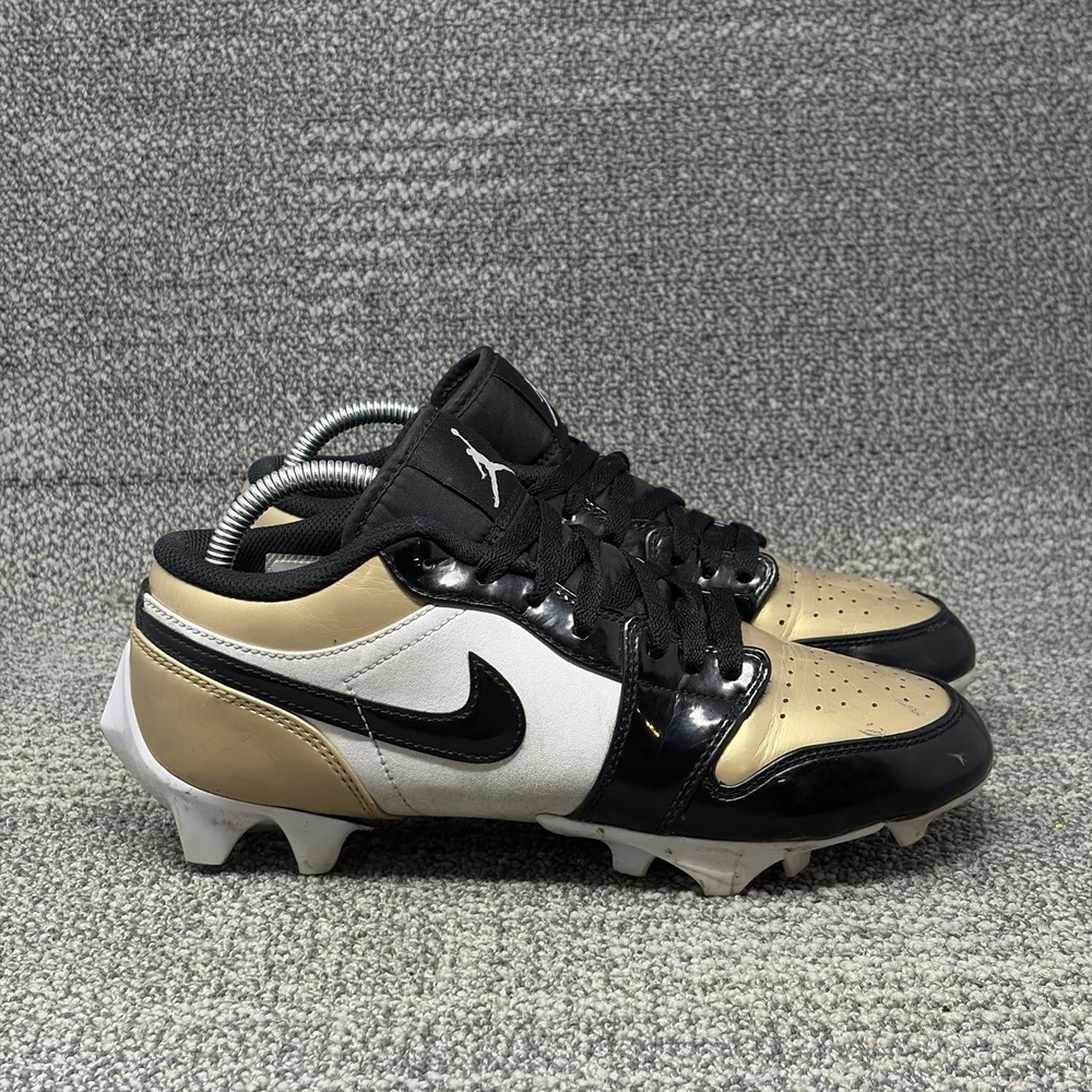 Nike Air Jordan 1 Low TD Patent Gold Toe Football Cleats Men's Size 7 FJ6245-701